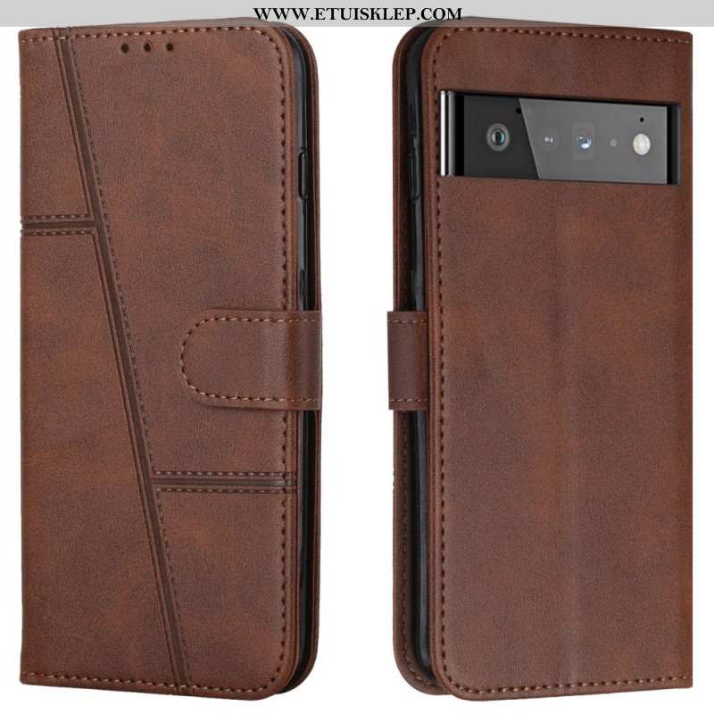 Obudowa Etui Na Telefon do Google Pixel 6 Pro z Łańcuch Pasek Z Efektem Skóry Ekologicznej